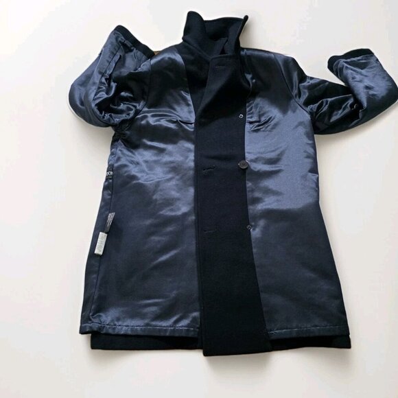 London Fog Coat Women 8R M Black Wool Blend Pockets Buttons Quilt Lined Preppy - Picture 10 of 16